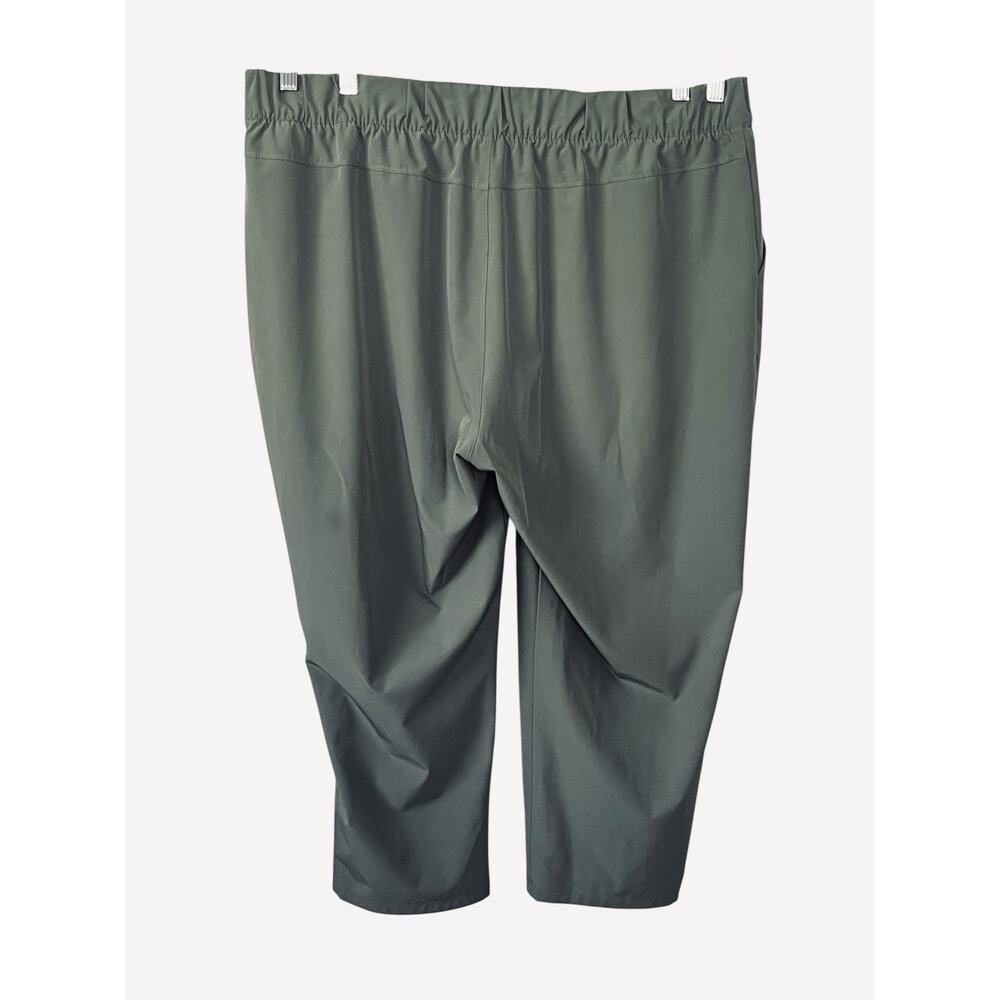 T By Talbots Pants Size 2X Wide Crop Leg Stretch High Rise Green Casual Coastal - Picture 3 of 13